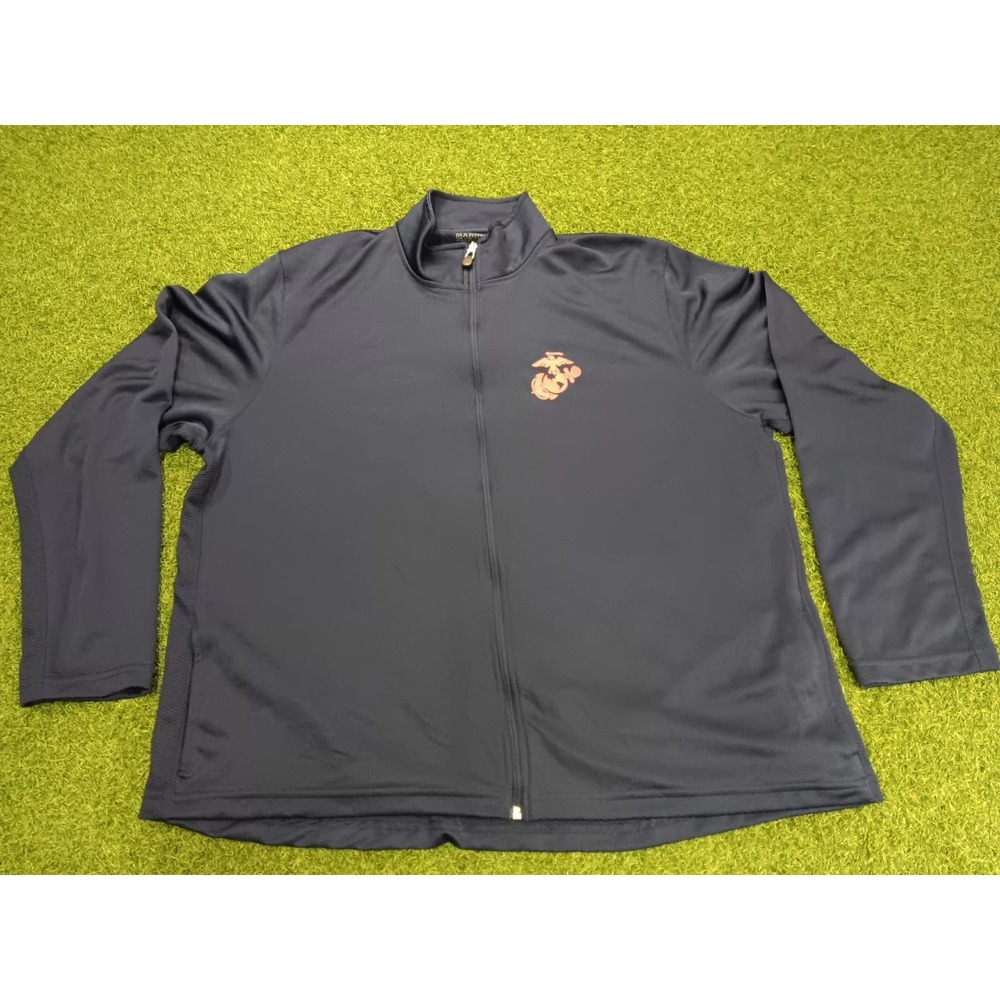 Marines Jacket Men's 3XL Black Globe &‎ Anchor Logo Mesh Mock Neck Full Zip